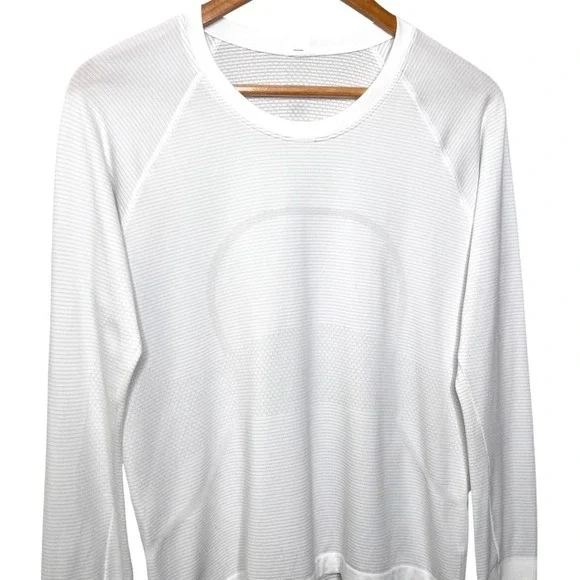 Lululemon Swiftly Tech Long Sleeve Women's White Athletic Top Shirt Size 10 - Picture 4 of 9